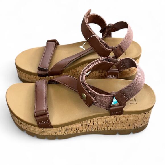 Reef vista higher Luna sandal in cocoa cork brown comfort shoe brown summer - Picture 1 of 7